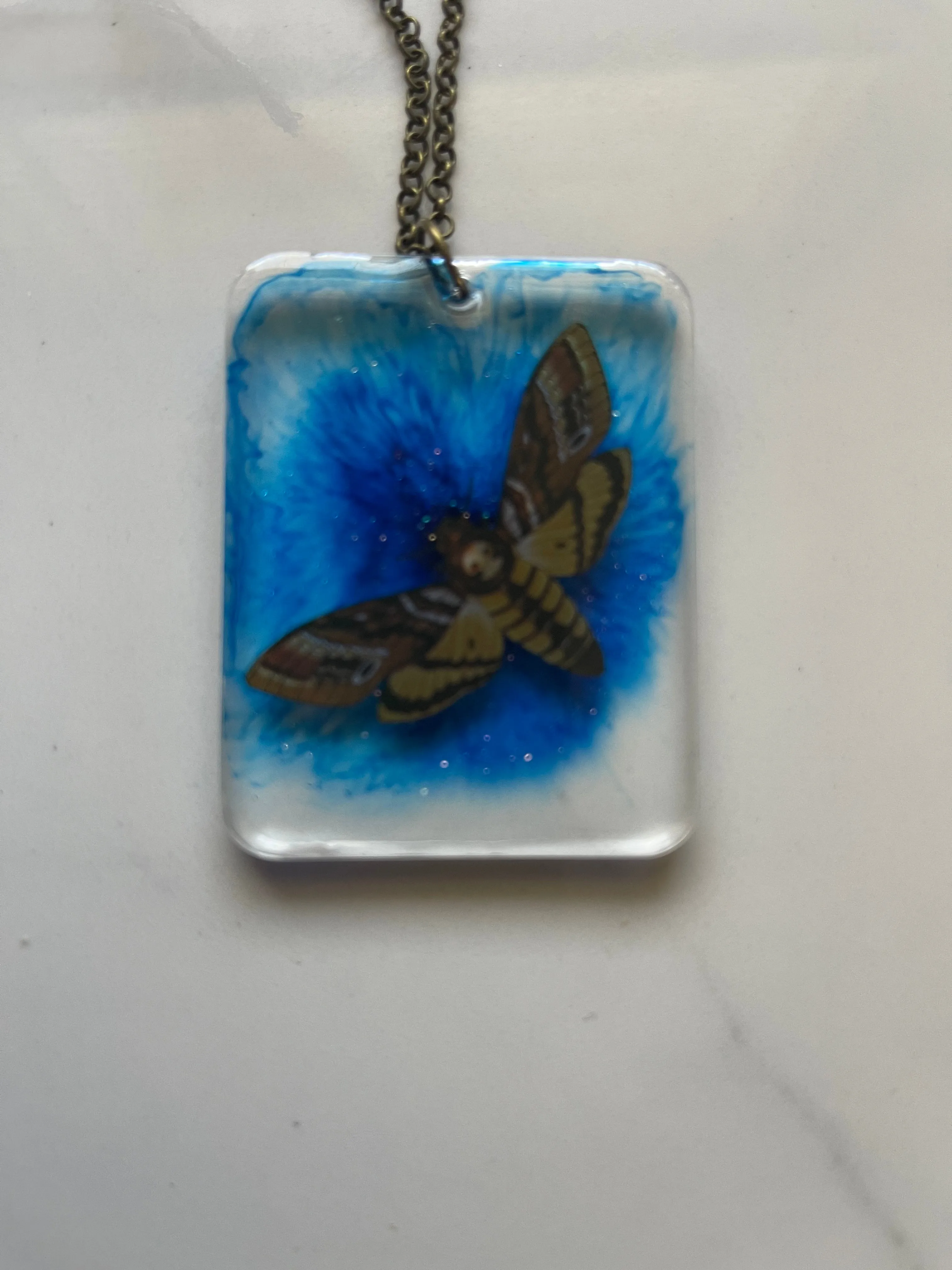 Beautiful Handmade Resin Moth Necklace