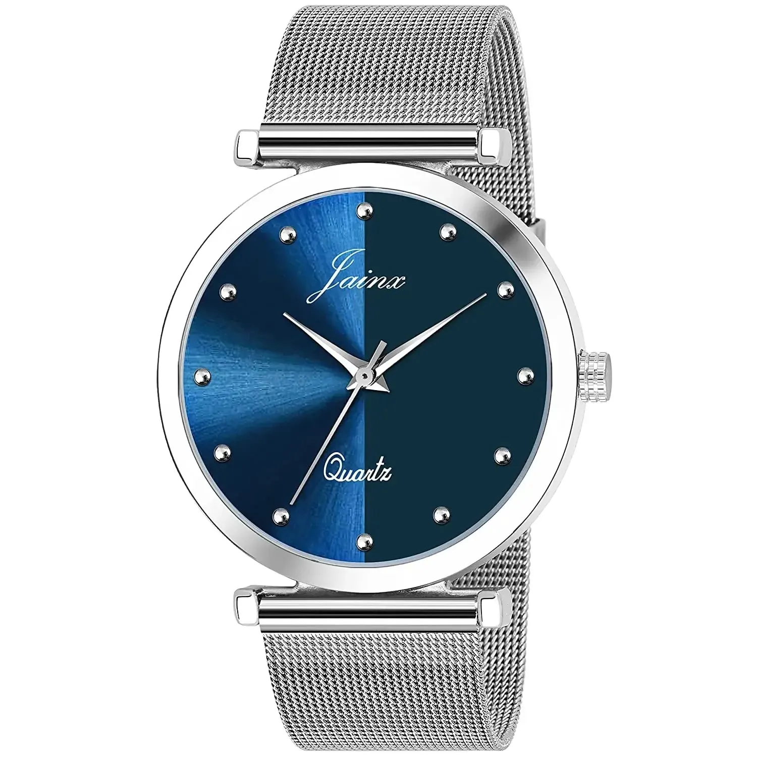 Blue Dial Steel Mesh Chain Analog Watch - For Men JM7129