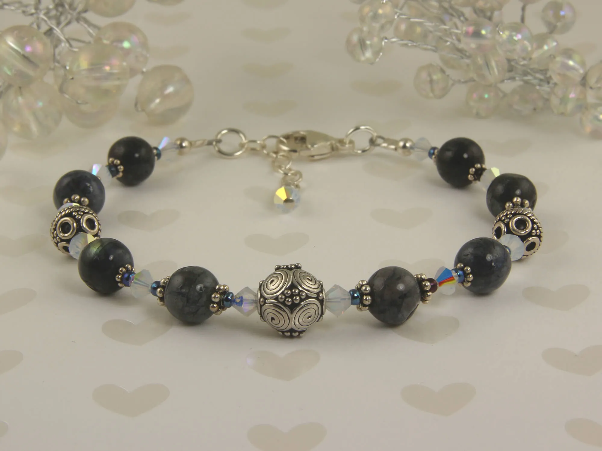 Blue Labradorite Gemstone Beaded Bracelet