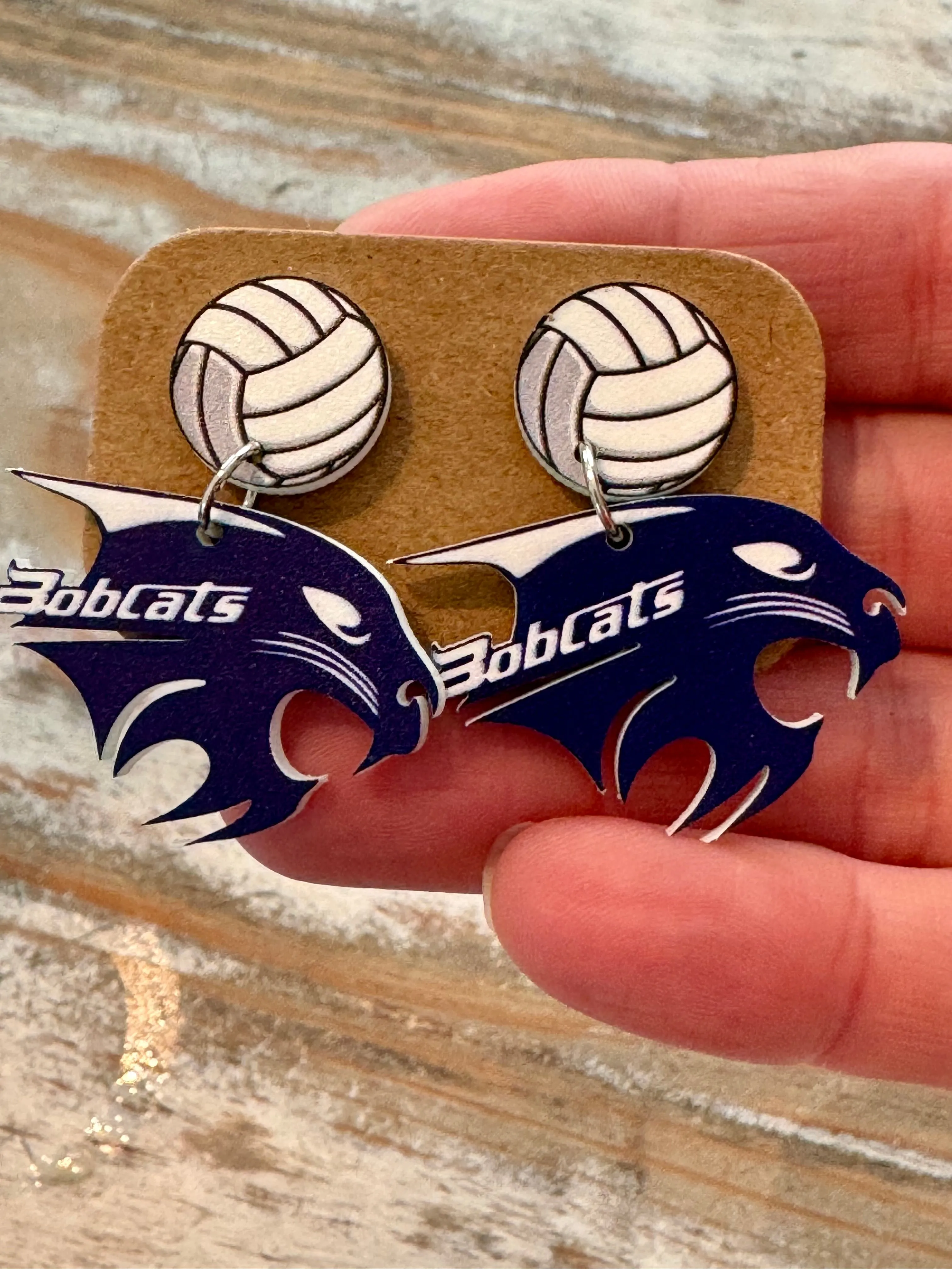 Bobcat Head Earrings (Various Sports)