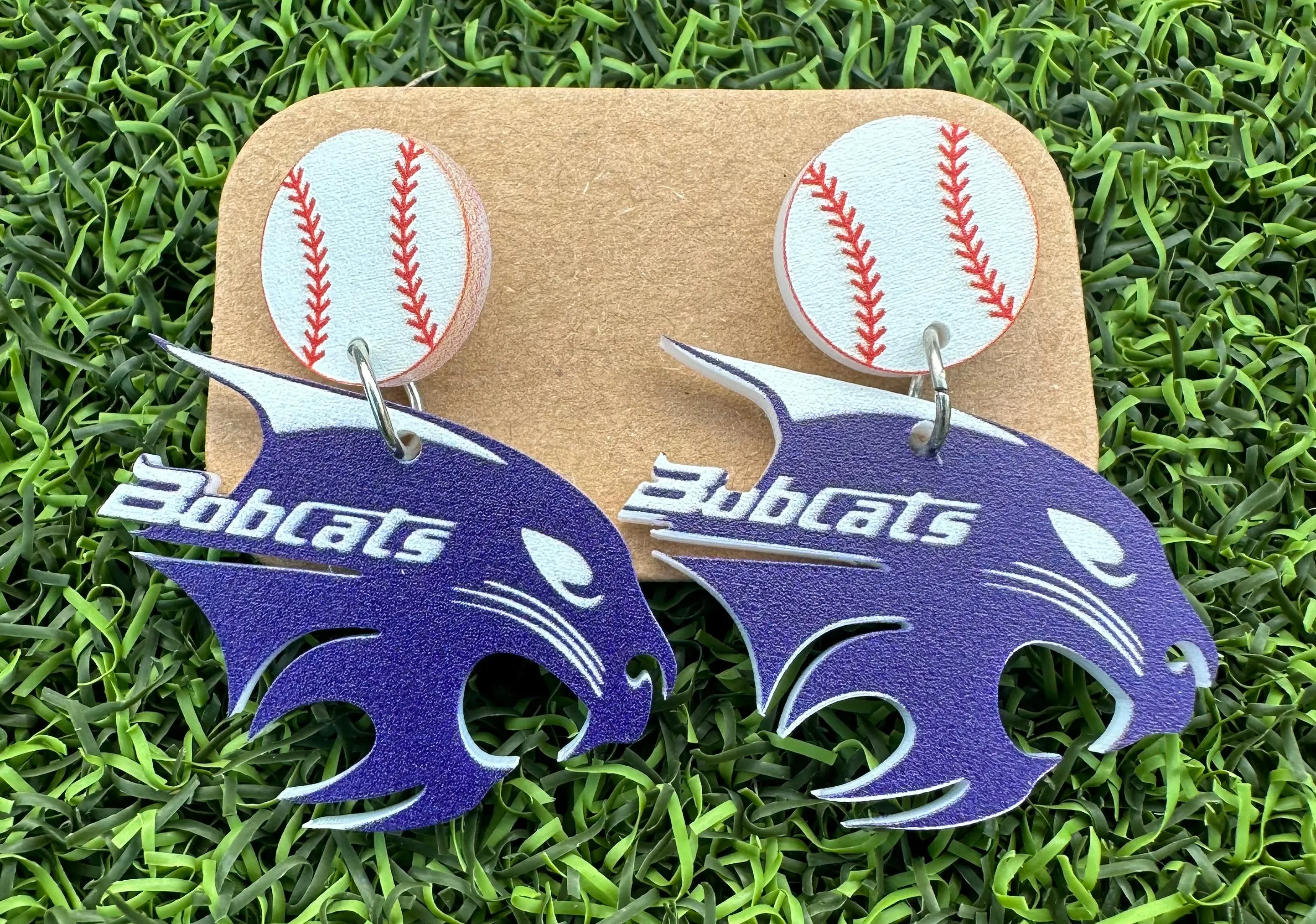 Bobcat Head Earrings (Various Sports)