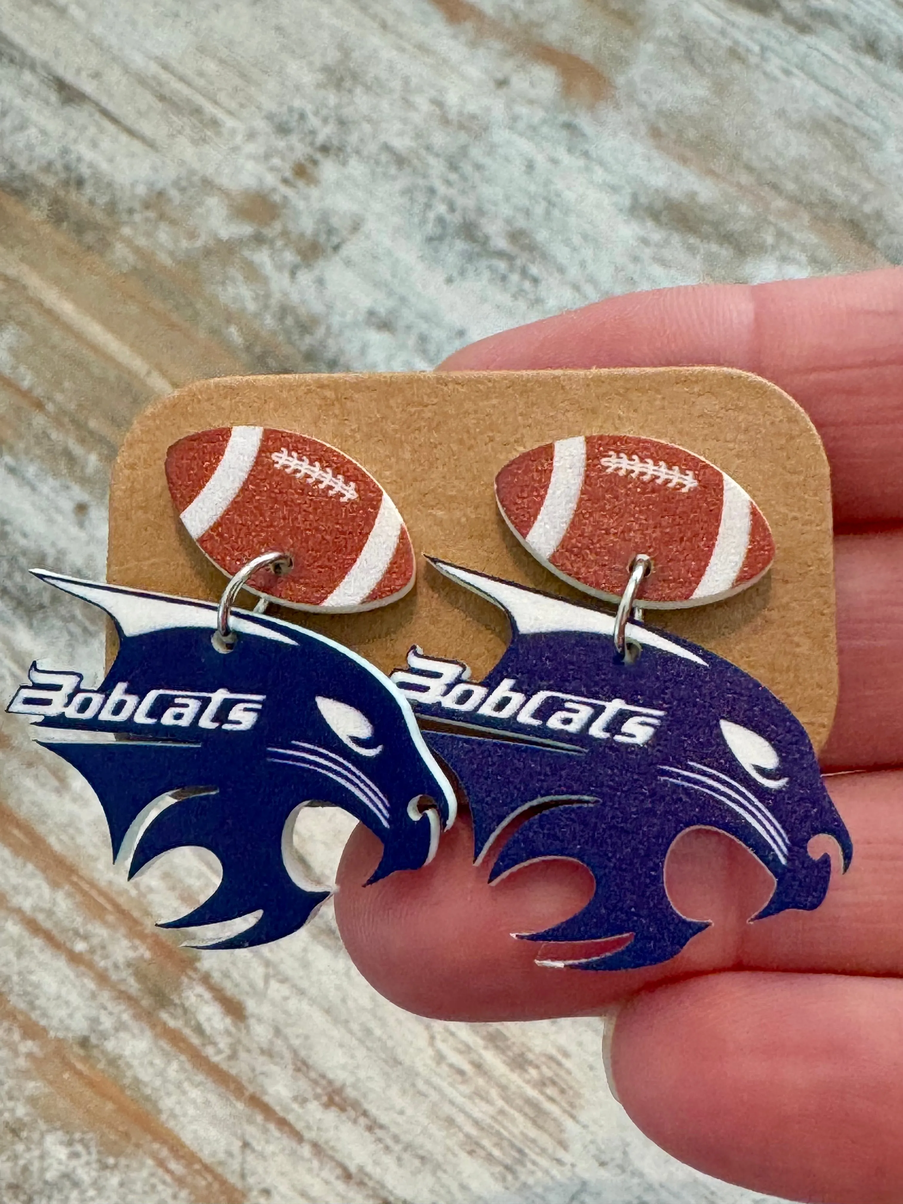 Bobcat Head Earrings (Various Sports)