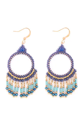 BOHEMIAN BEADS CHANDELIER FISH HOOK EARRINGS