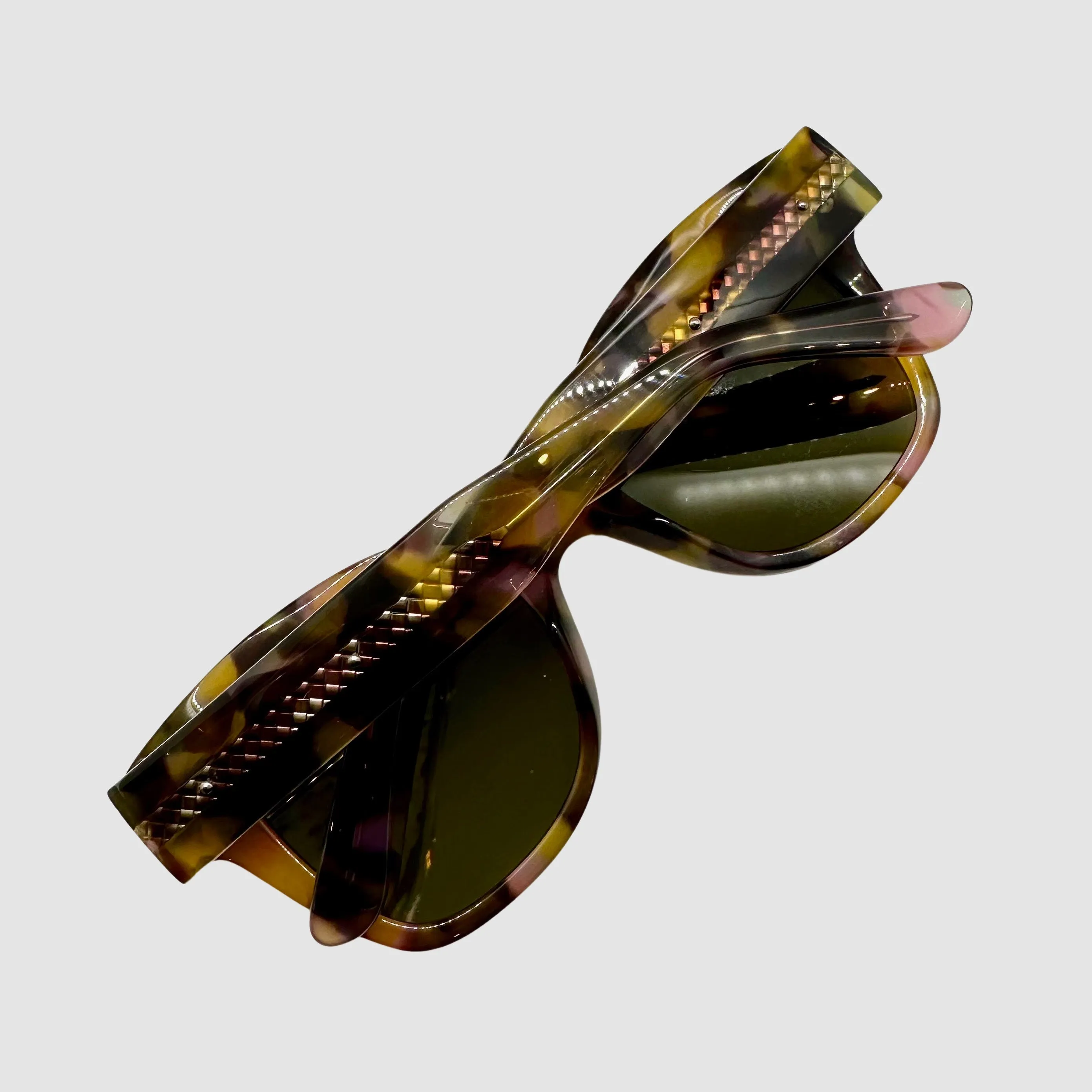 Bottega Veneta Tinted Sunglasses w/ Multi-Colored Tortoiseshell Frames