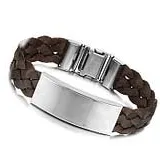 Boys Bracelet -Brown Blank Plate