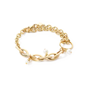 Bracelet Y Navette Freshwater Pearls gold