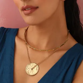 Brass Layered Necklace for Women | Circular