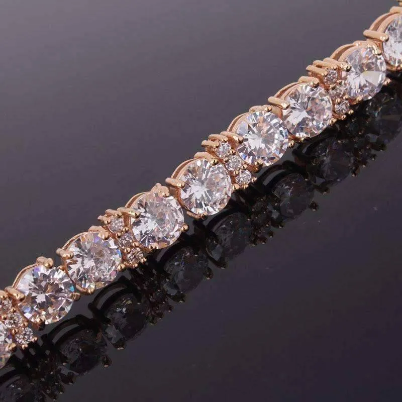 Brilliance Oversize Diamond CZ Tennis Bracelet in 18K Gold for Women