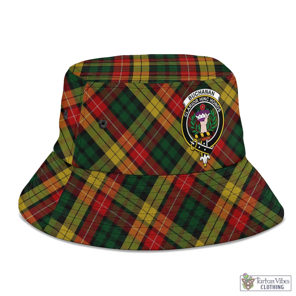 Buchanan Tartan Bucket Hat with Family Crest