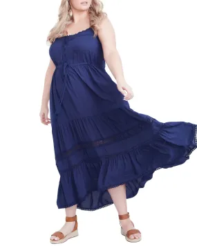 Cecilia Hi-Lo Lace Maxi Dress | Navy