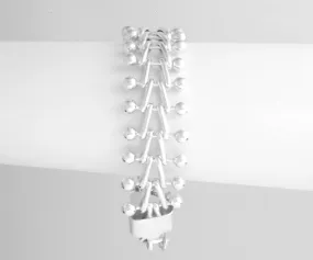 Centipede High Polish Sterling Silver Bracelet