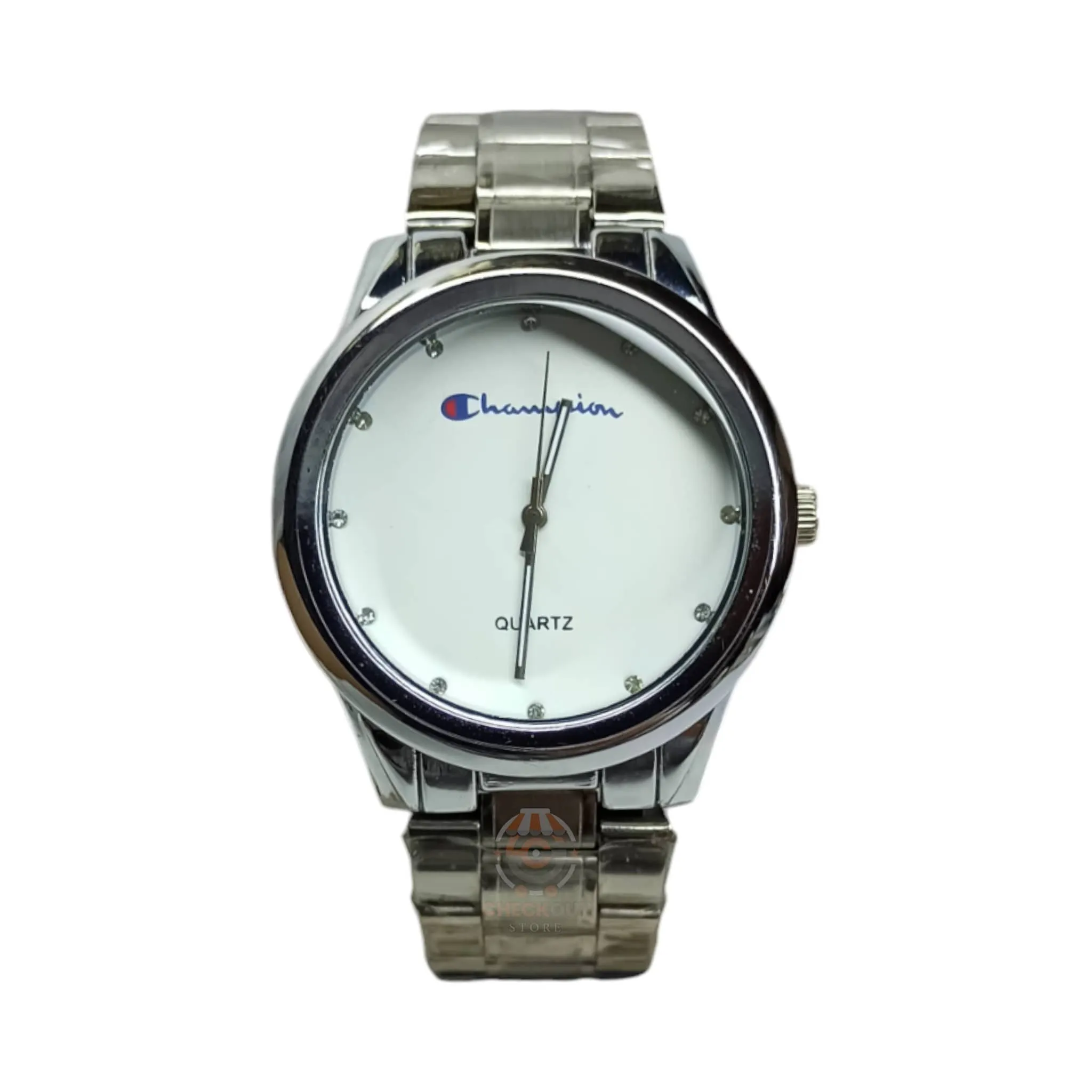 Champion - Good Quality - Silver/White - Steel Dial and Chain - Men's Watch