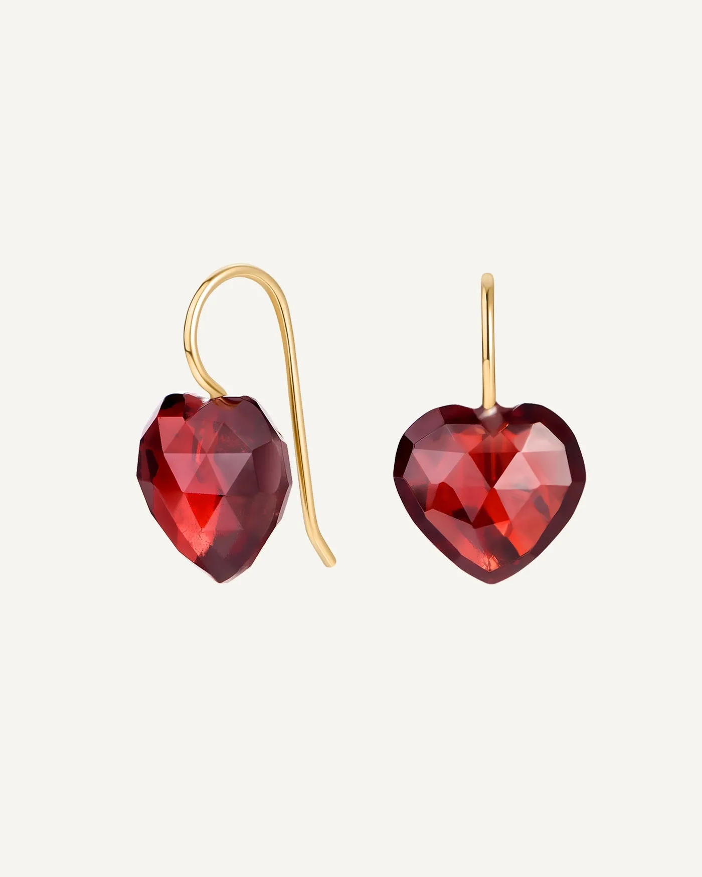 Charlotte Garnet Heart Earrings