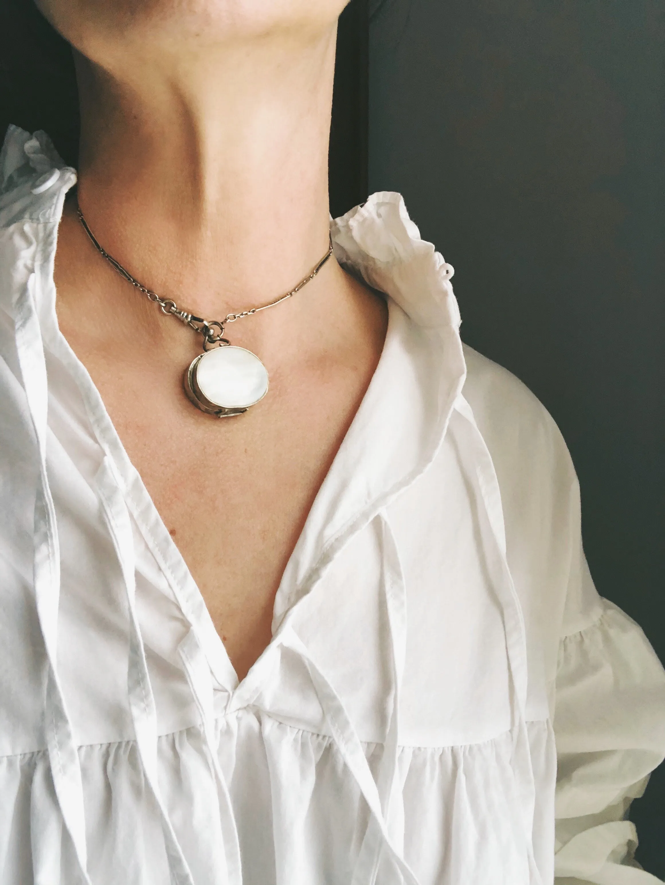 Clamshell Locket Choker Necklace