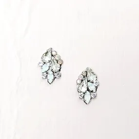 Cluster White Opal Studs Aiza