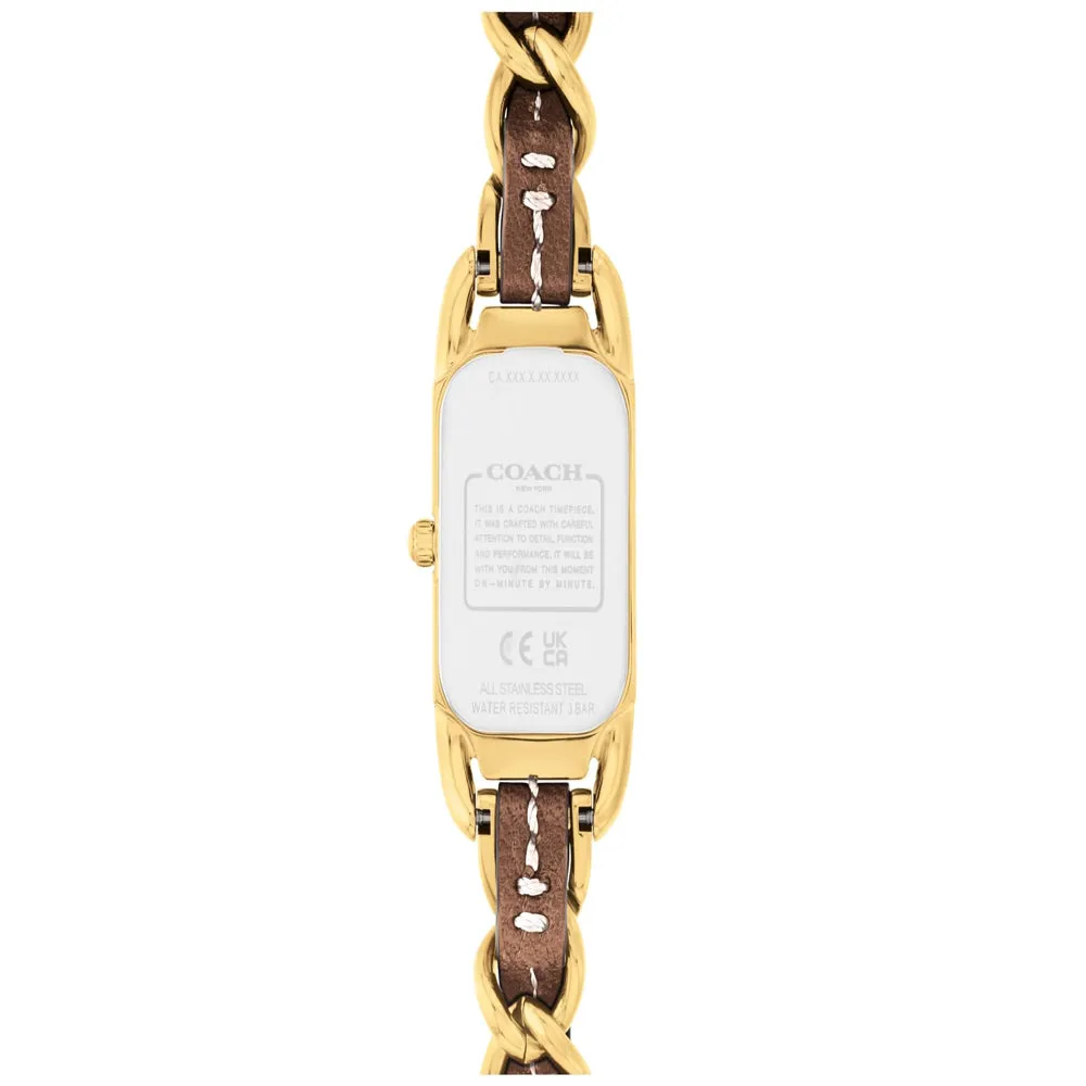 Coach Cadie Saddle Leather Chain Link Bracelet Ladies Watch 14504282