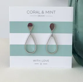 Coral And Mint Drop Earrings