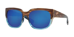 Costa Del Mar Womens WaterWoman 2 Shiny Wahoo Frames - Blue Mirror Glass Lens - Polarized Sunglasses