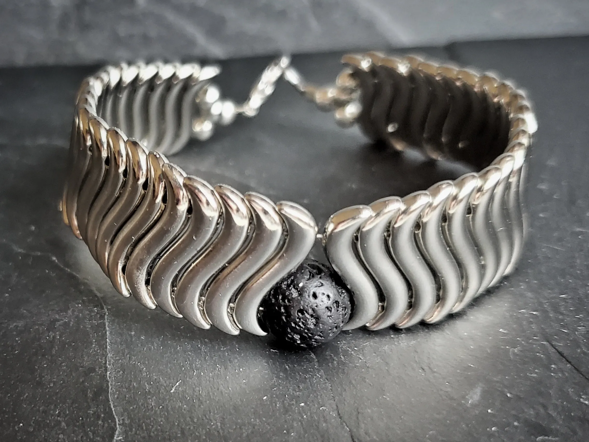 Crashing Silver Wave Unisex Bracelet Festival Jewelry