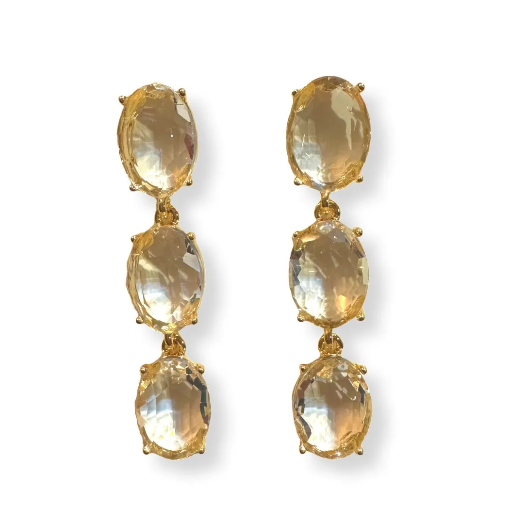 Crytsa Oval Drop Earrings