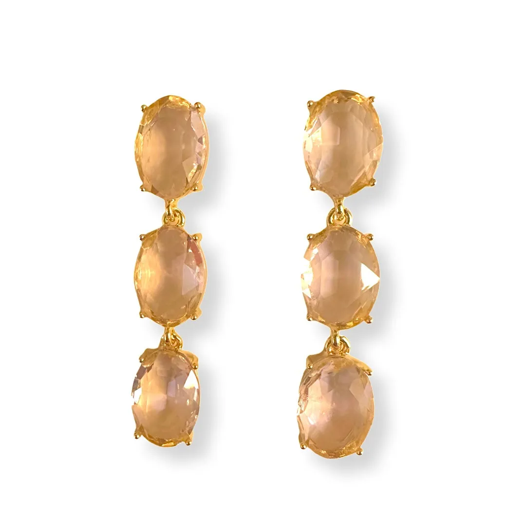 Crytsa Oval Drop Earrings