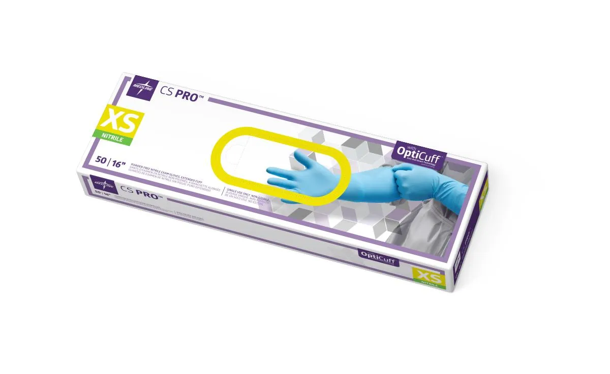 CS Pro 16" Cuff Nitrile Exam Gloves, X-Small (case of 500)