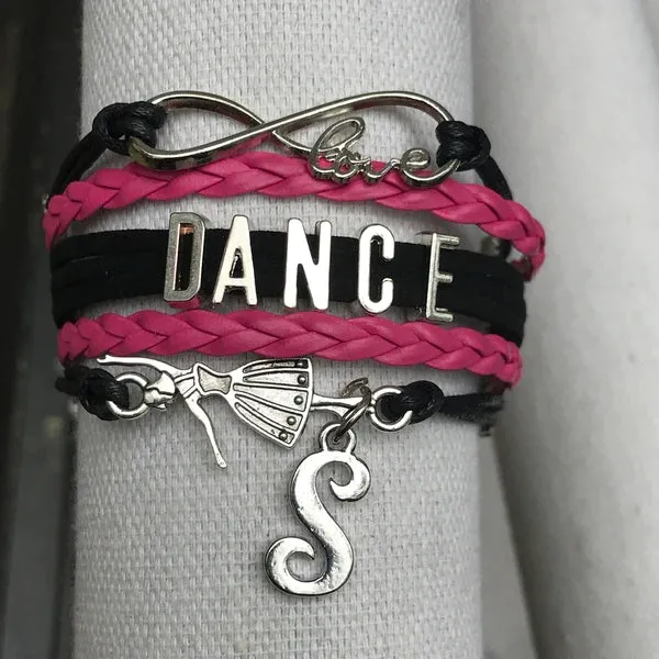 Custom Dance Infinity Bracelet with Initial Charm