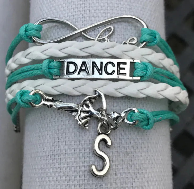 Custom Dance Infinity Bracelet with Initial Charm