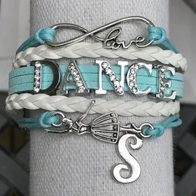 Custom Dance Infinity Bracelet with Initial Charm