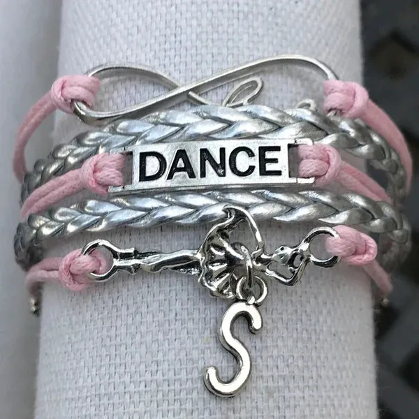 Custom Dance Infinity Bracelet with Initial Charm