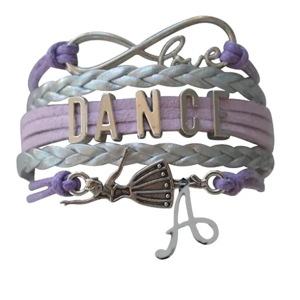 Custom Dance Infinity Bracelet with Initial Charm