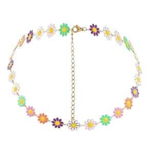 Daisy Flower Choker Necklace