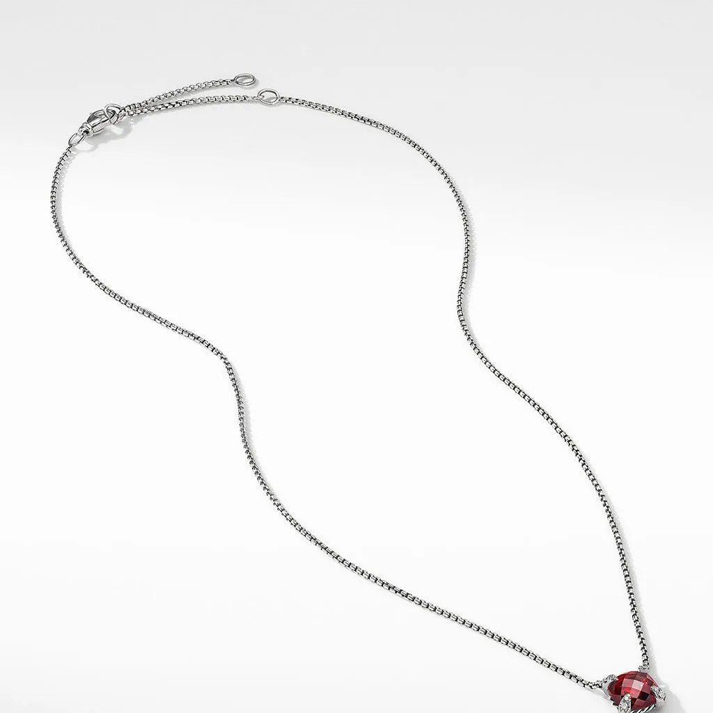 David Yurman Chatelaine Pendant Necklace with Rhodolite Garnet and Diamonds