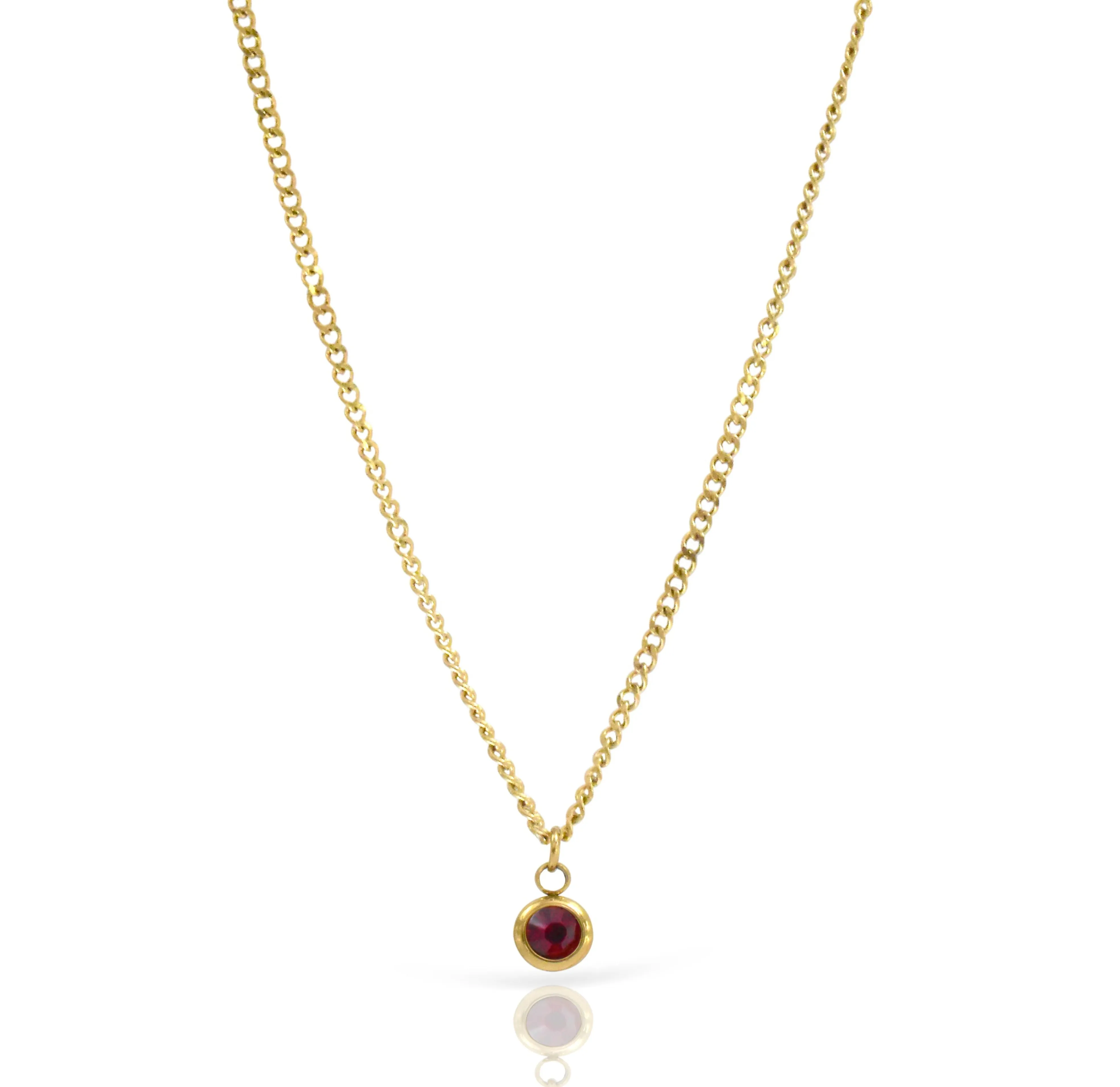 DELILAH GARNET BIRTHSTONE PENDANT NECKLACE - JANUARY