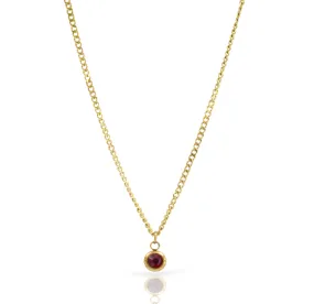 DELILAH GARNET BIRTHSTONE PENDANT NECKLACE - JANUARY