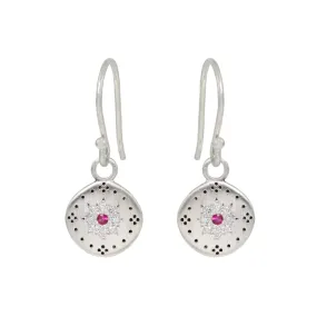 Diamond & Ruby Cluster Earrings