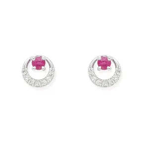 Diamond And ruby Earrings