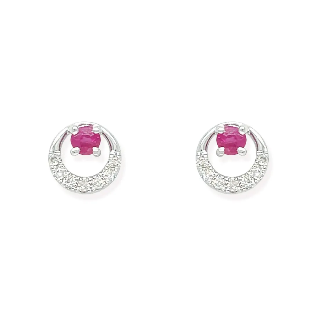 Diamond And ruby Earrings