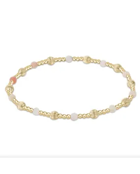 Dignity Sincerity Pattern 4mm Bead Bracelet - Pink Opal