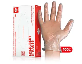 Disposable vinyl latex gloves, lightly powdered