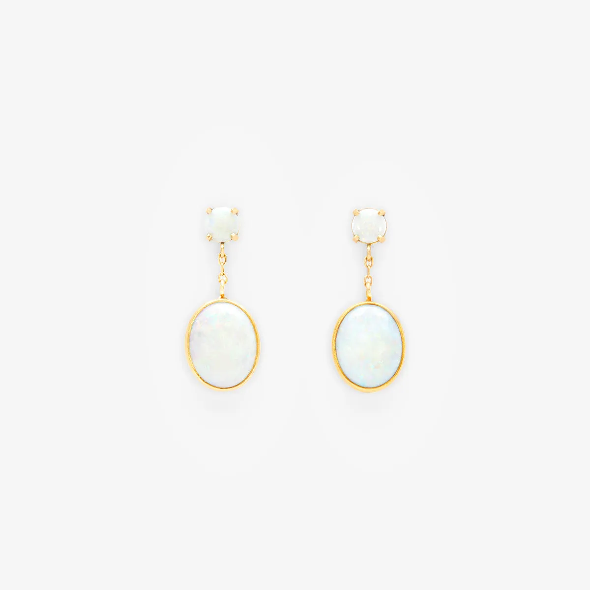 E8601OP | Australian White Opal Glacé Earring