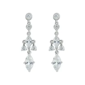 Elegant Drop Earrings with Marquise Stones