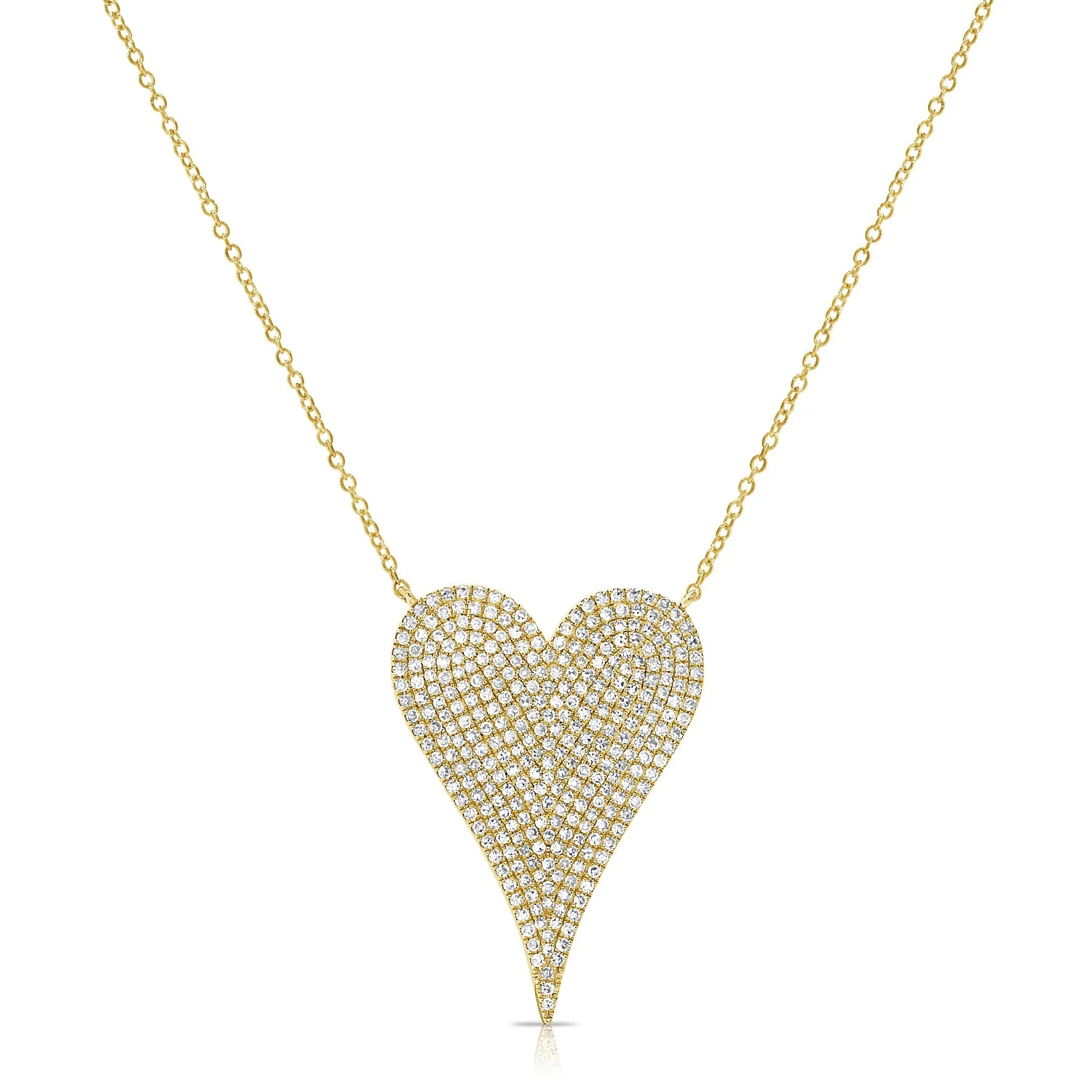 Elongated Heart Diamond Necklace