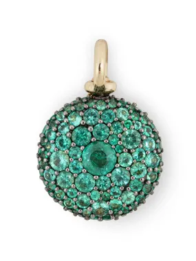 Emerald pavé pocket watch pendant