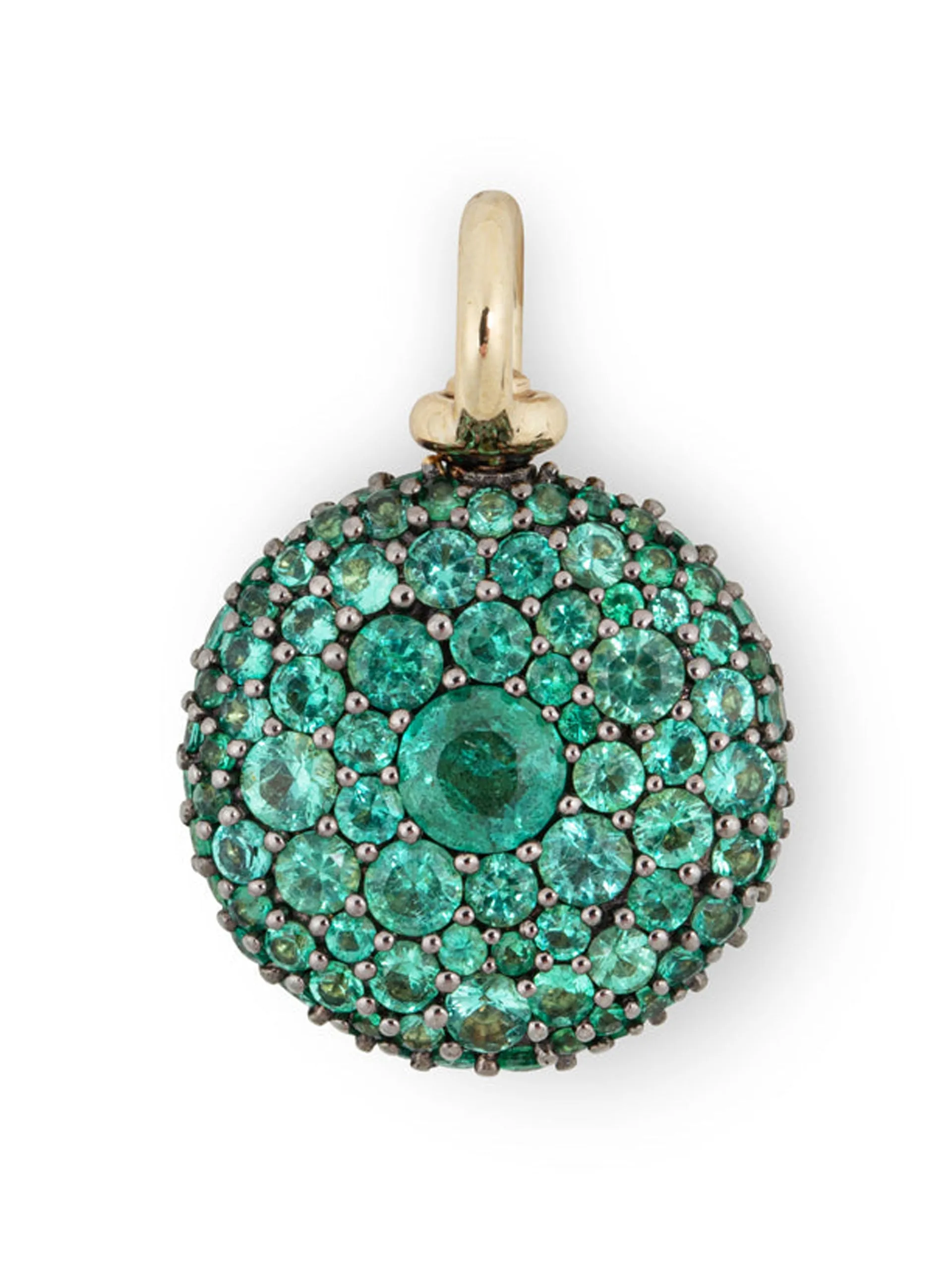 Emerald pavé pocket watch pendant