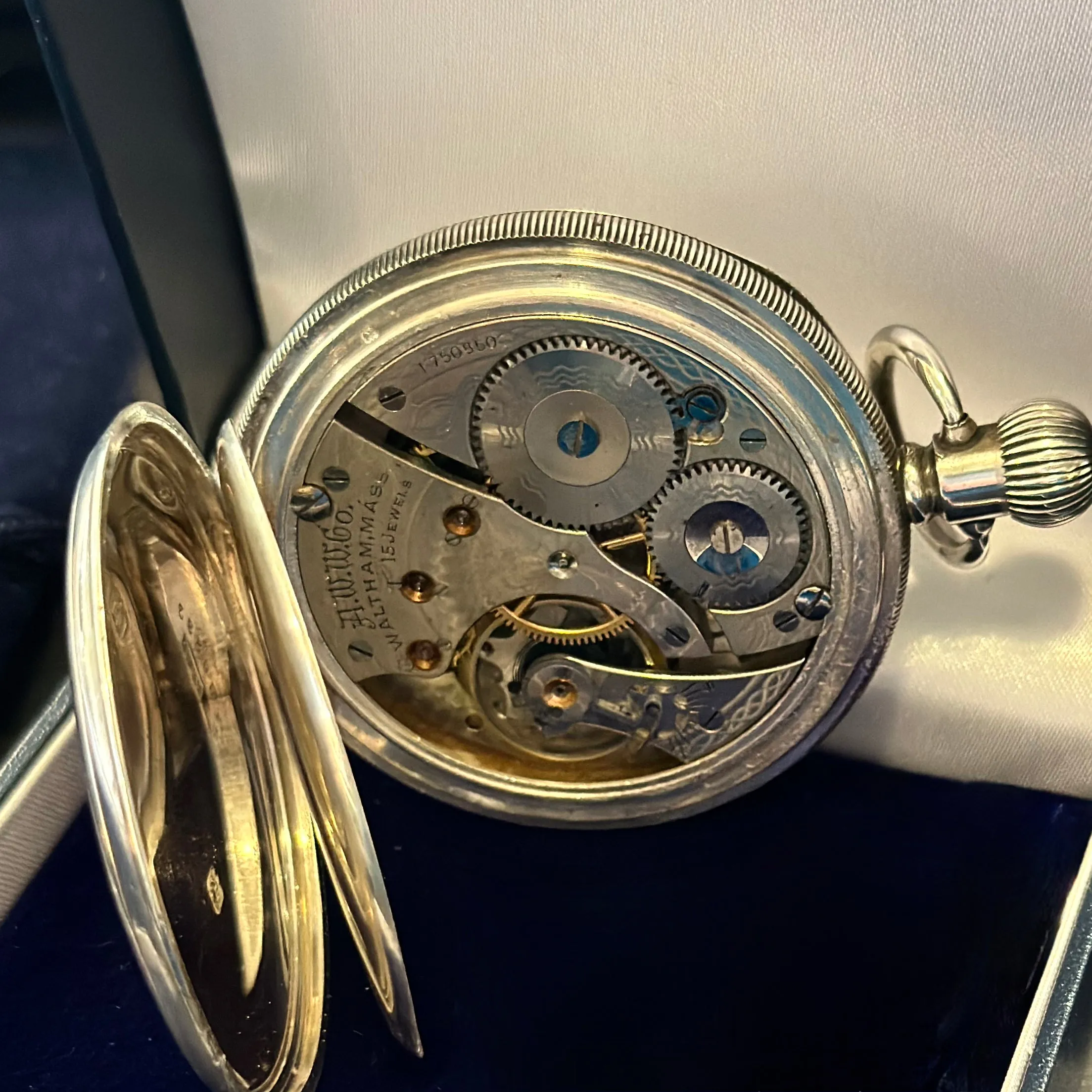 ENGLISH STERLING SILVER WALTHAM POCKET WATCH