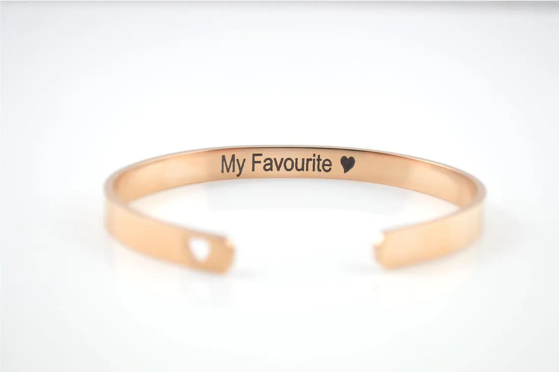 Engraved Bracelet Personalised Cuff