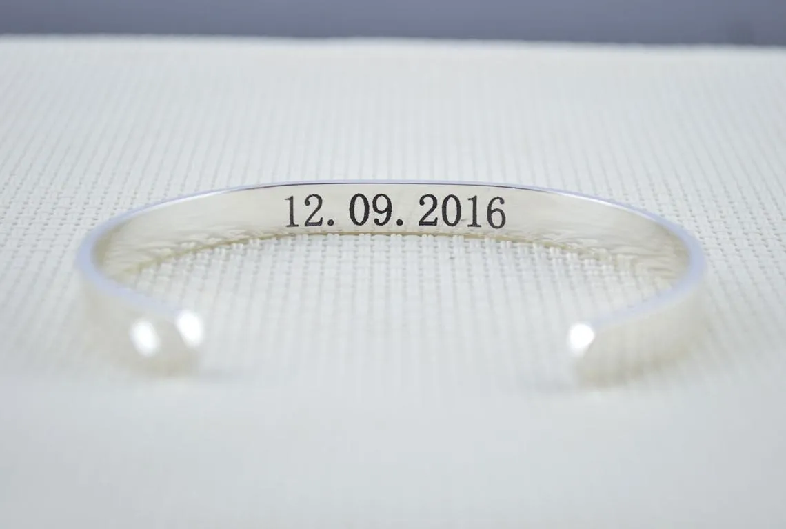 Engraved Bracelet Personalised Cuff