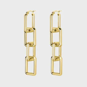 Essentielle Chain Earrings, Gold Colour