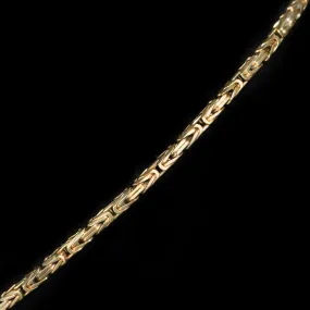 Estate 18K Yellow Gold 7.75-Inch Byzantine Chain Bracelet